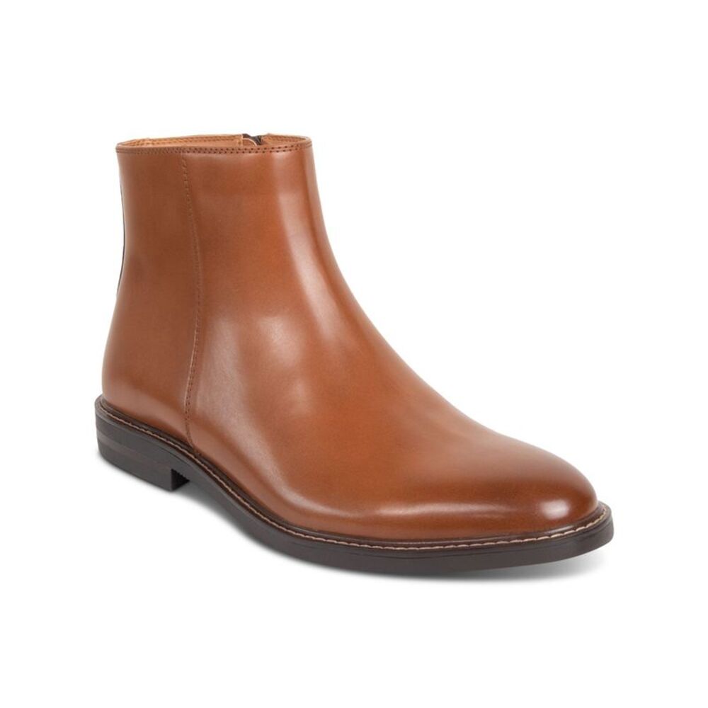 REACTION KENNETH COLE Mens Brown Comfort Ely Round Toe Block Heel Boots 8 M